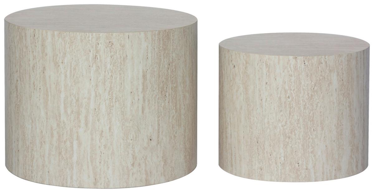 Beistelltischset Kairo Naturfarben 2-teilig - Naturfarben, Trend, Holzwerkstoff (48/38/38/32/40/30cm)
