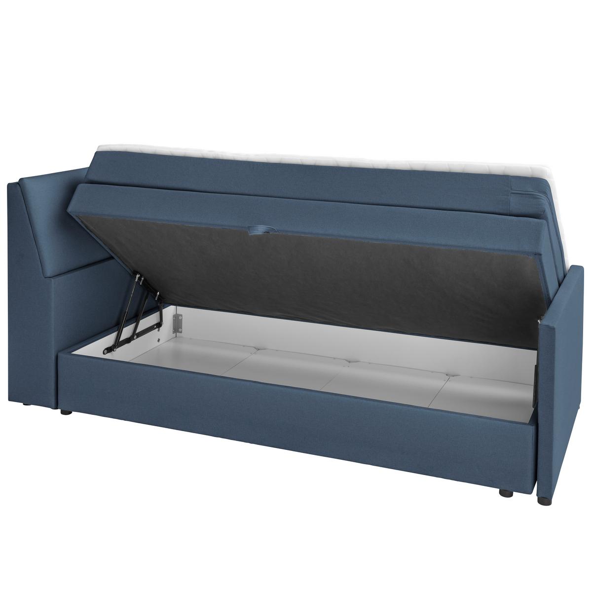 Boxspringbett Mit Bettkasten Nida 100x200 Cm Blaugrau - Blaugrau, MODERN, Holz/Textil (100/200cm) - MID.YOU