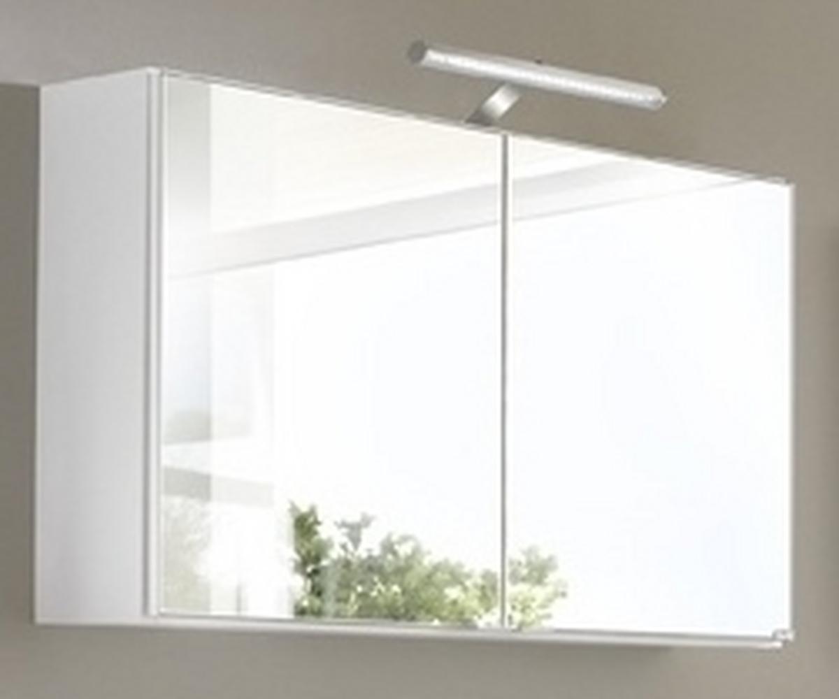 Spiegelschrank Siena mit Led 2-Türig B/H/T: 80x65x20cm Weiß - Weiß, MODERN, Holzwerkstoff (80/65/20cm) - Held