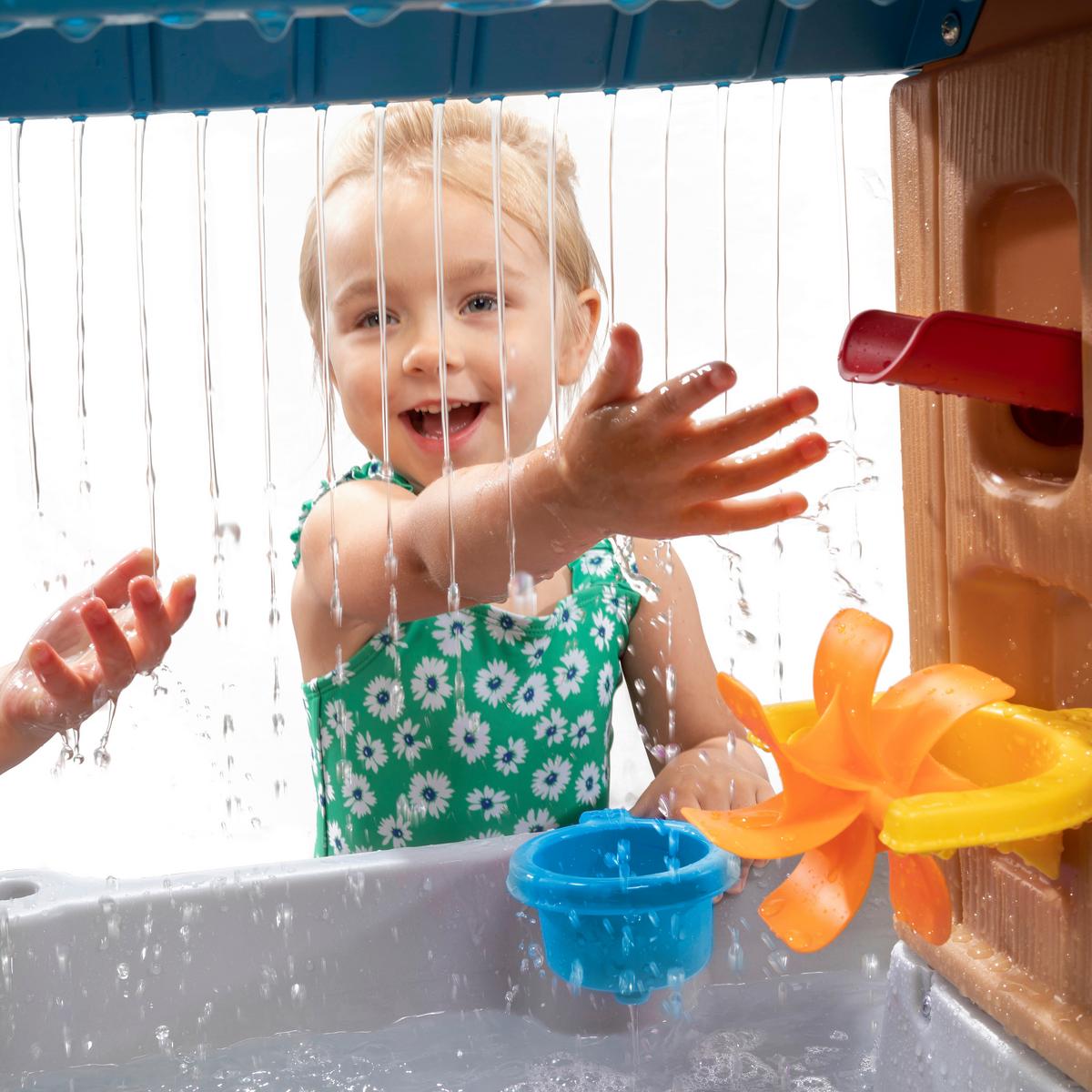 Sand- Und Wassertisch Rain Shower Splash - Blau/Braun, Design, Kunststoff (86,4/66,7/90,2cm) - Ambia Garden