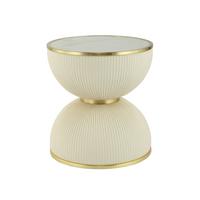 PRÍRUČNÝ STOLÍK JOKAI 225 CREME - zlatá/krémová, Design, kov/textil (47/51cm) - MID.YOU