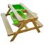 Multifunktionaler Kindertisch inkl. Tafel U. Kunststoffwanne - Naturfarben/Grün, Holz/Kunststoff (90/89/50cm)