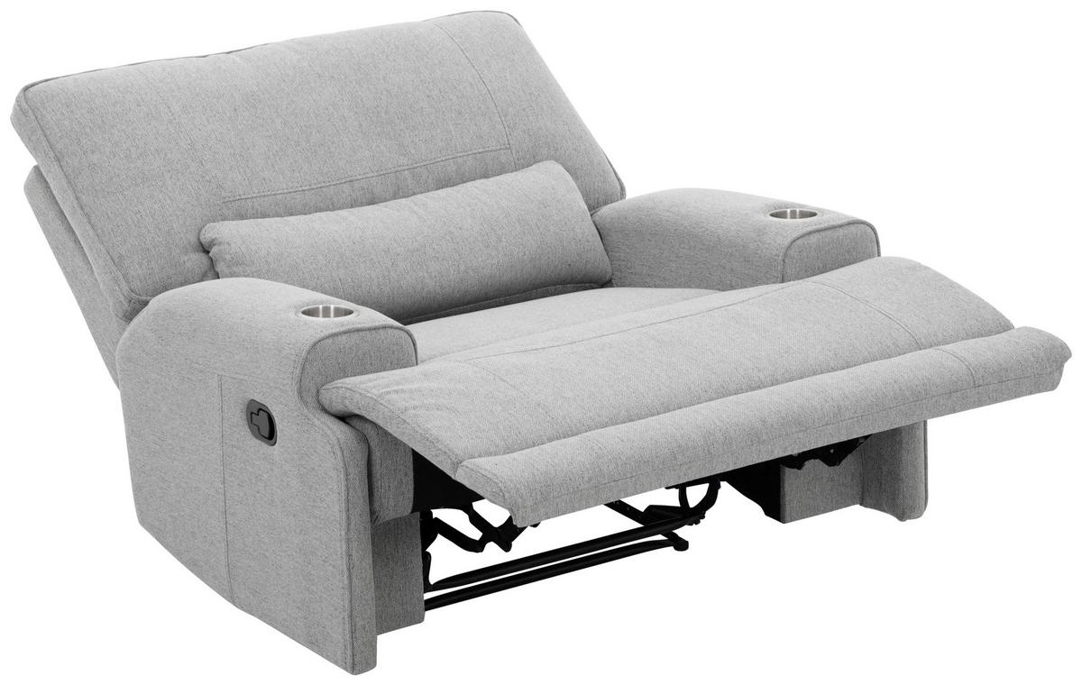 Relax Fotel Texas - világosszürke, Basics, textil/fa (122/106/102cm) - MID.YOU