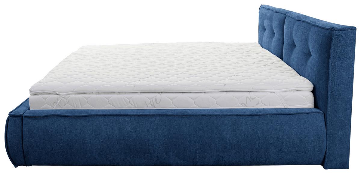 Polsterbett Mit Lattenrost 160x200 Cm Lacjo Blau - Blau/Beige, LIFESTYLE, Holz/Holzwerkstoff (160/200cm) - Livetastic