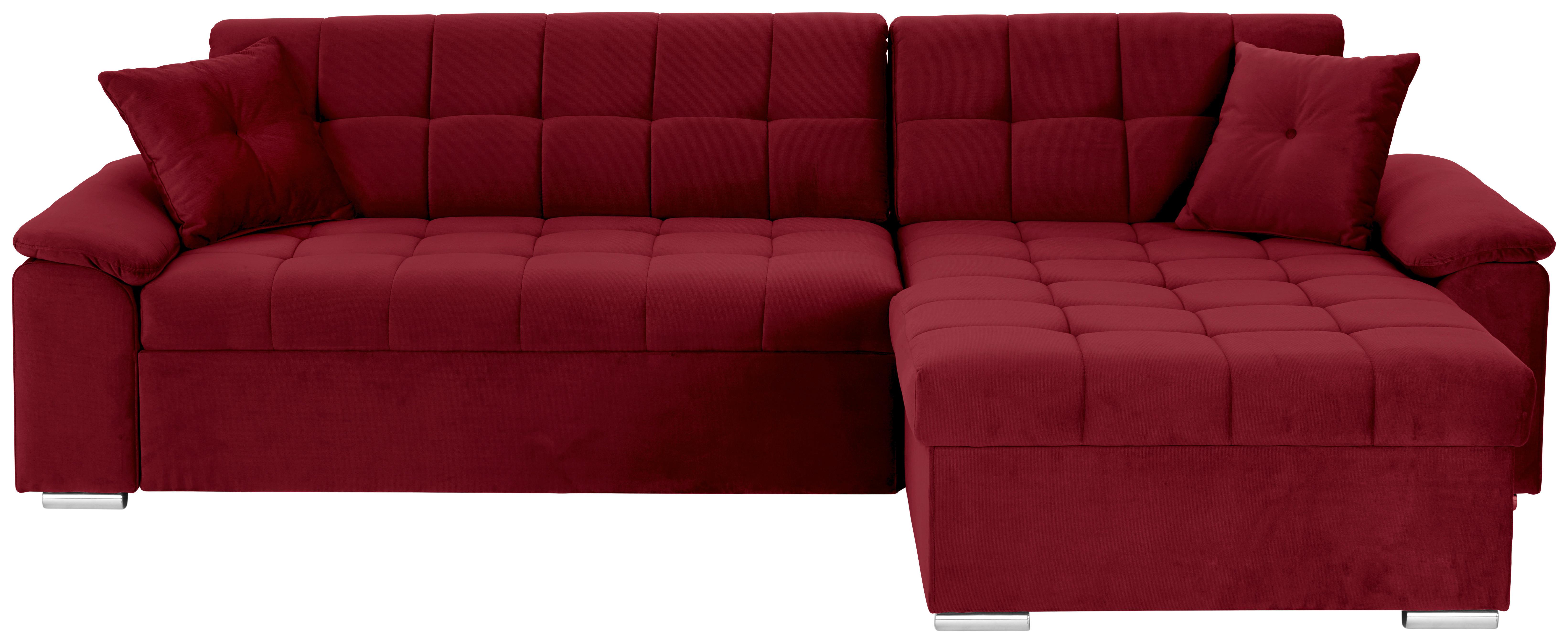 Ecksofa mit Schlaffunktion + Bettkasten Keaton Burgunder - Bordeaux, Basics, Textil (263/169cm) - Livetastic