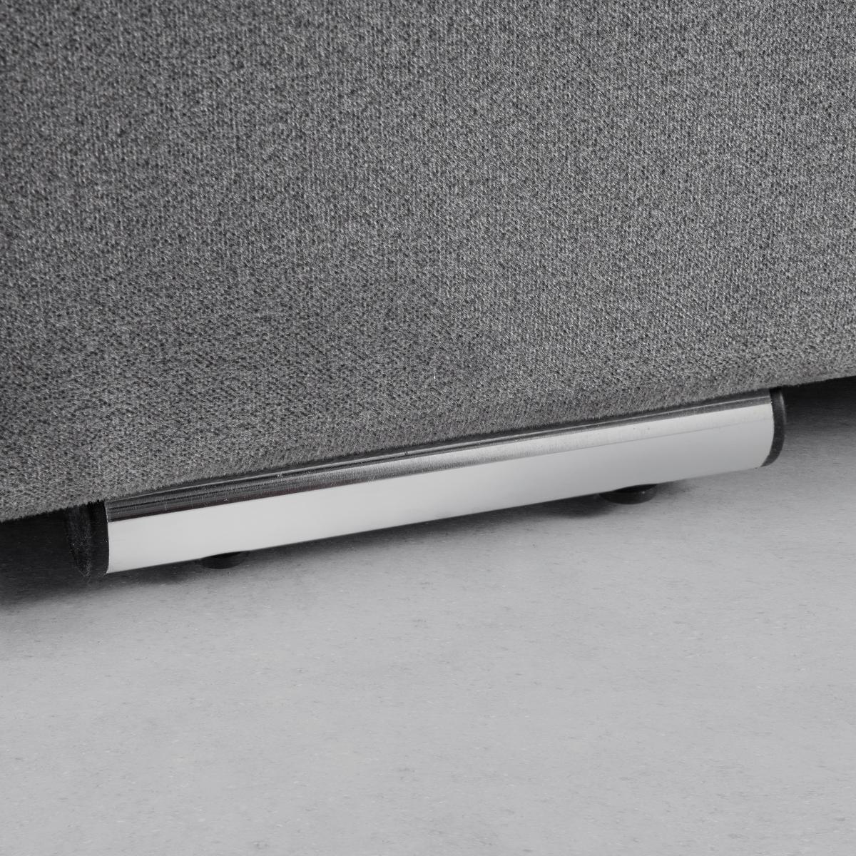 Postel boxspring s toperem, 200x200 cm, šedá - šedá/barvy chromu, Moderní, kov/dřevo (200/200cm) - Bessagi Home