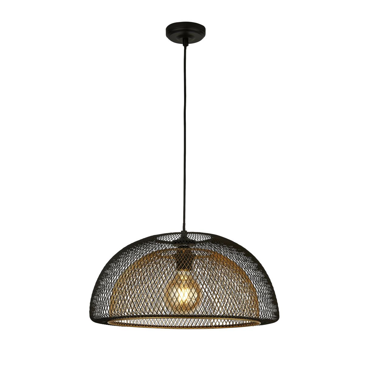 Hängeleuchte Honeycomb H: 179 cm 1-Flammig - Goldfarben/Schwarz, Basics, Metall (46/179cm)