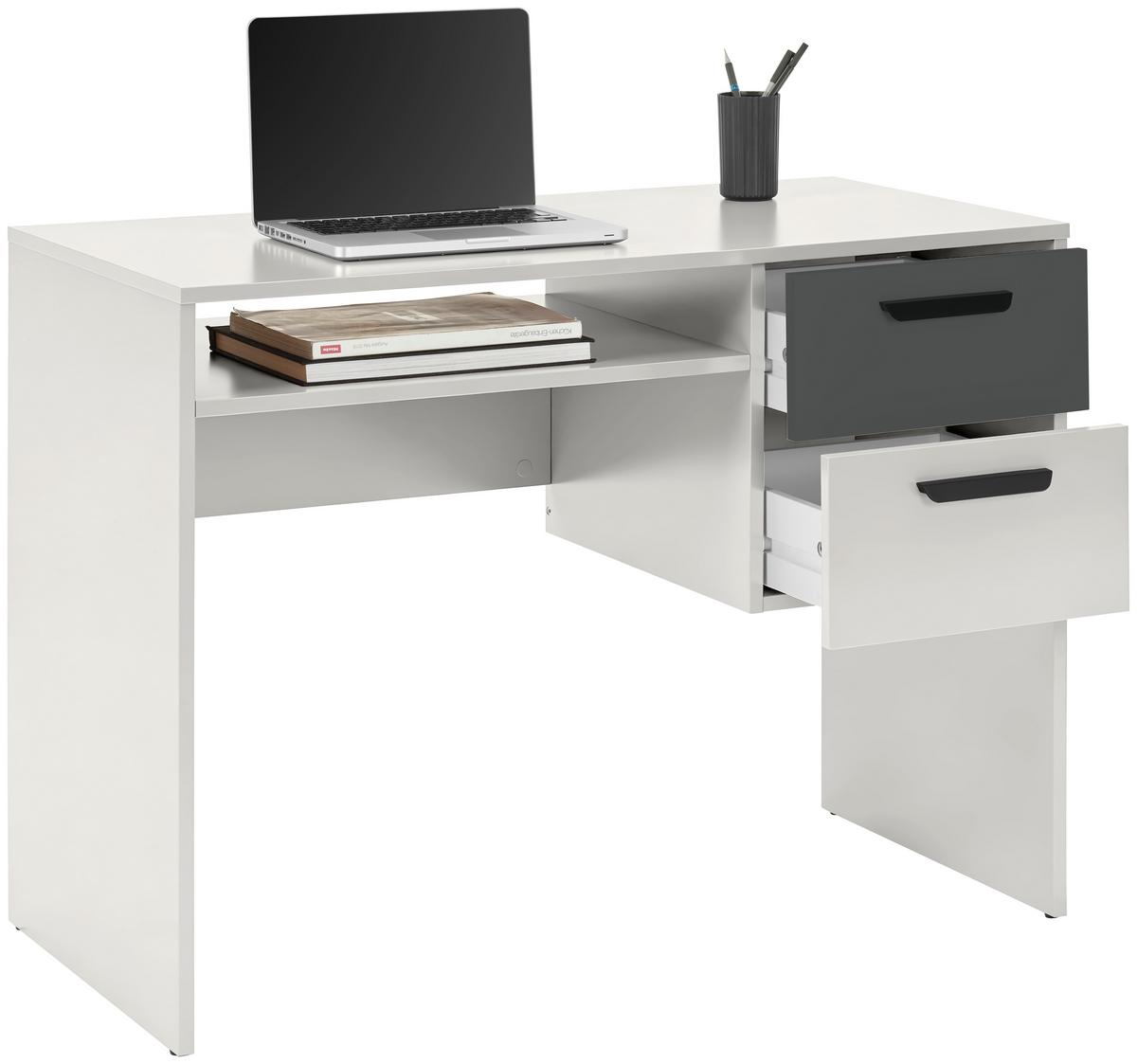 Schreibtisch Basic Two Kaschmir/Anthrazit B: 100cm - Kaschmir/Anthrazit, KONVENTIONELL, Holzwerkstoff (100/75/50cm)