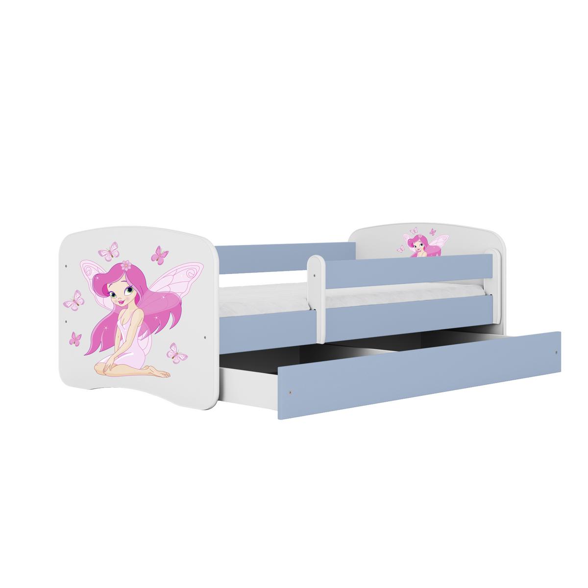 Kinder-/Juniorbett Babydreams Inkl. Matratze 80x160 - Blau/Birkefarben, MODERN, Holz/Holzwerkstoff (80/160cm) - MID.YOU