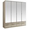 Drehtürenschrank Mit Spiegel 180cm Imago, Sägerau Dekor - Eichefarben, KONVENTIONELL, Glas/Holzwerkstoff (180/199/58cm) - MID.YOU
