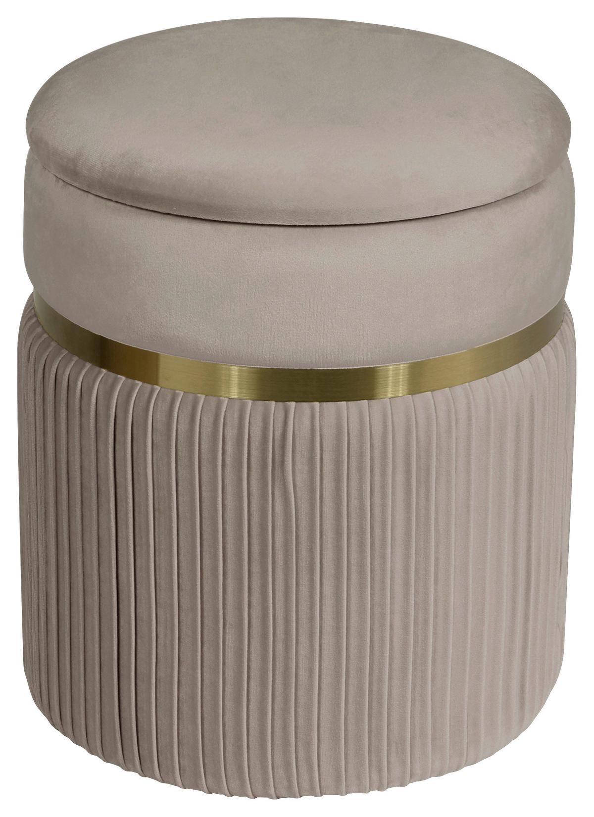 Hockerset Zora 325 Taupe D: 36/31,5 cm - Taupe/Goldfarben, KONVENTIONELL, Textil/Metall (31,5/36/38/44/31,5/36cm) - Kayoom