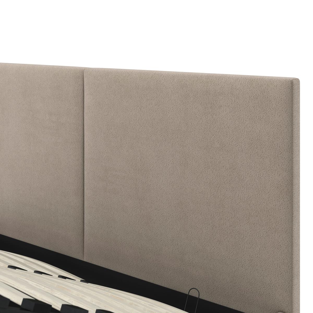 Čalouněná postel MILA 180x200 cm, šedohnědá - černá/šedohnědá, Moderní, kov/dřevo (180/200cm) - Bessagi Home