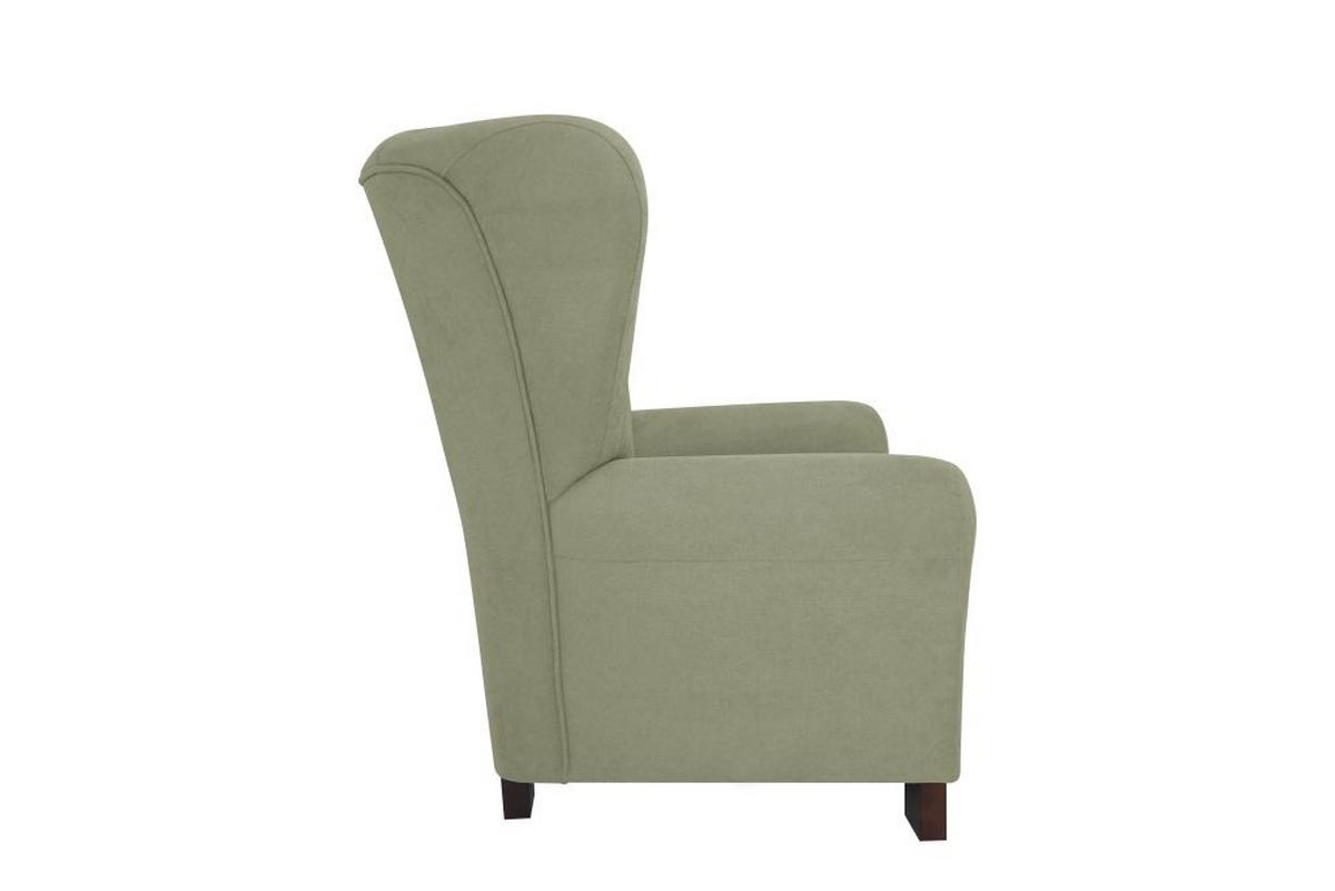 Křeslo ušák CHANDLER, lesní zelená - hnědá/lesní zelená, Design, dřevo/kompozitní dřevo (95/109/97cm) - Ondega