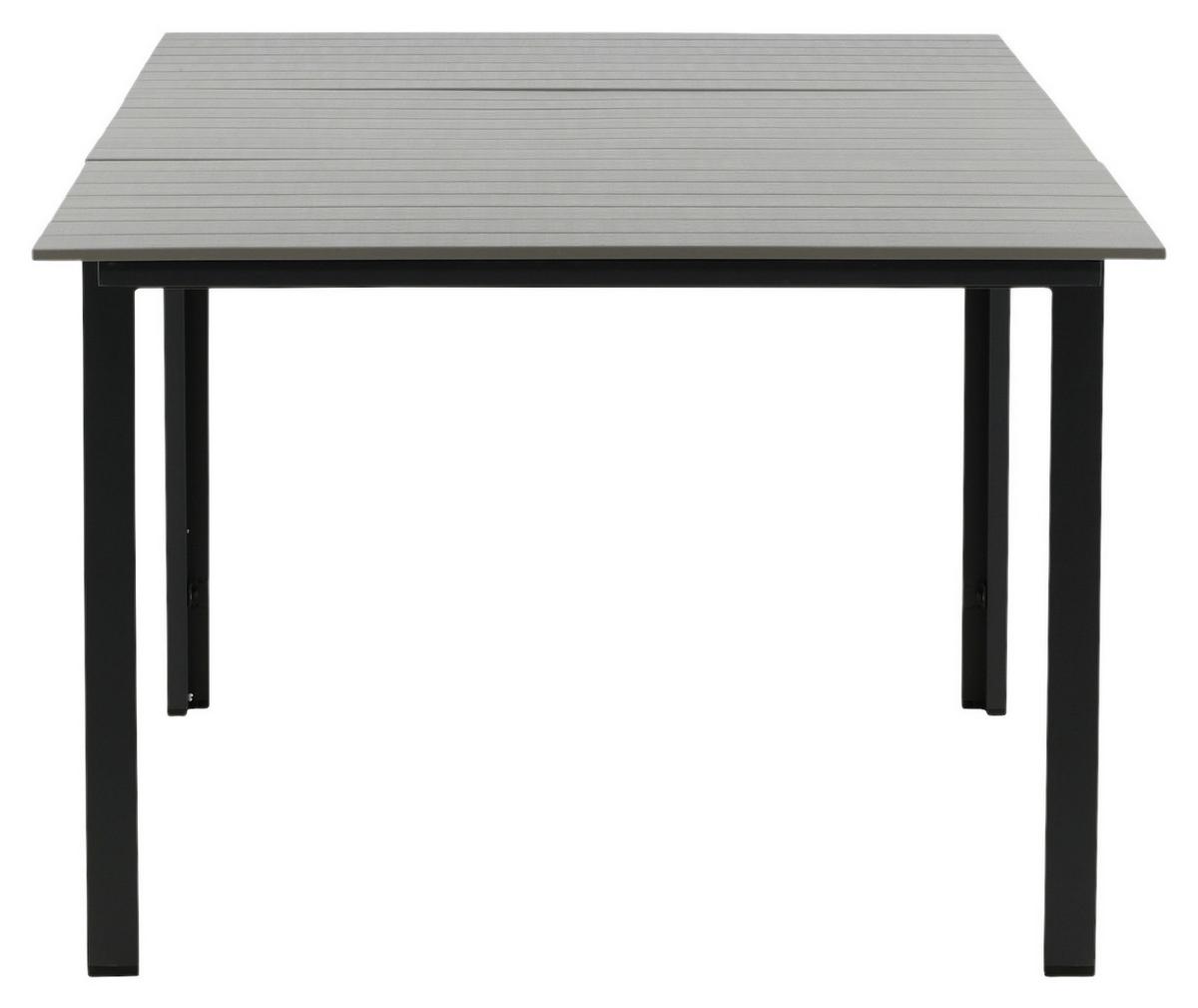 Gartentisch Levels Aluminium L 160 cm - Schwarz/Grau, KONVENTIONELL, Metall (160/100/75cm) - Gardenson