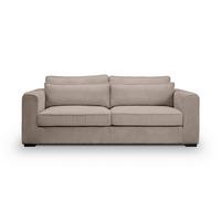 3-Sitzer-Sofa Almera Beigebraun B: 241cm - Beigebraun/Schwarz, Basics, Holz/Textil (241/92/112cm) - MID.YOU