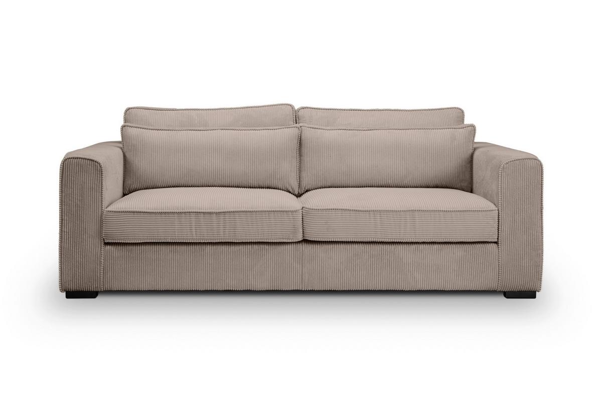 3-Sitzer-Sofa Almera Beigebraun B: 241cm - Beigebraun/Schwarz, Basics, Holz/Textil (241/92/112cm) - MID.YOU