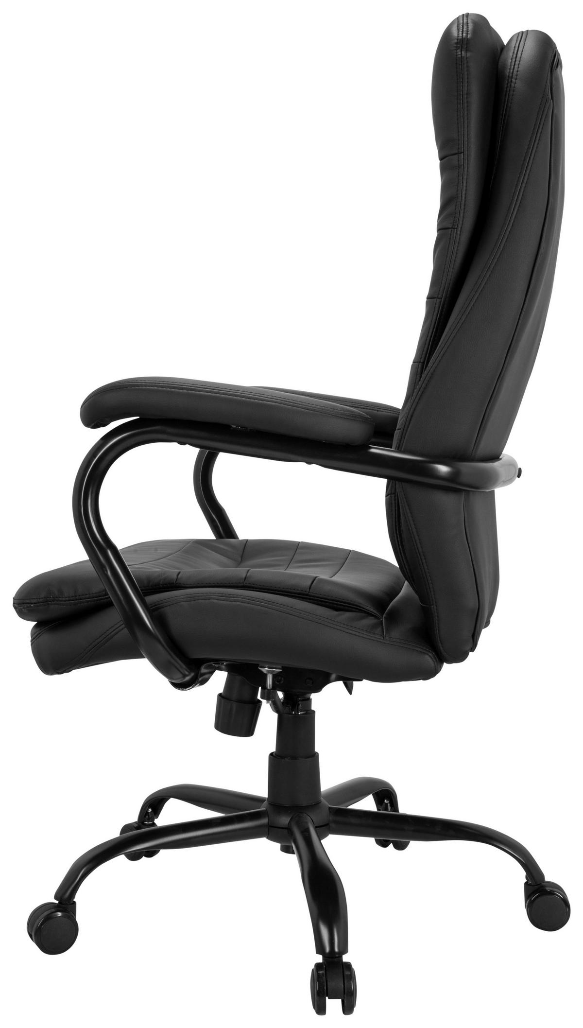 Bürostuhl Relax XXL Schwarz Bis 180 Kg - Schwarz, Basics, Kunststoff/Textil (78/118/70cm) - MID.YOU