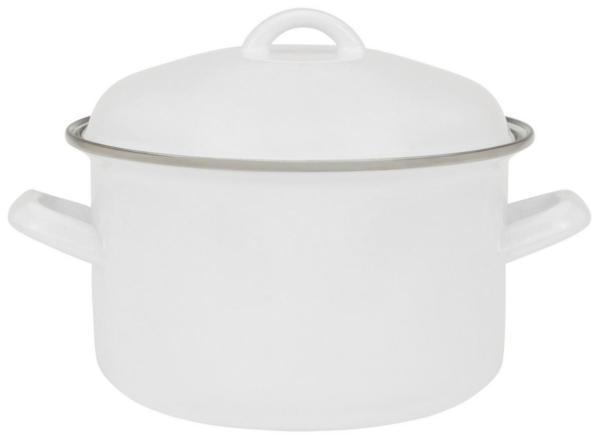 Kochtopf Kosima 2,7 Liter Carbonstahl mit Deckel - Weiß, LIFESTYLE, Metall (18/12cm) - Luca Bessoni