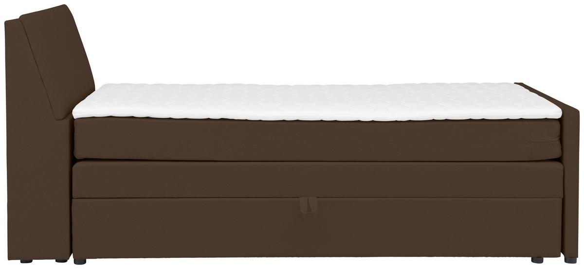 Boxspringbett Mit Bettkasten Nida 100x200 Cm Braun - Schwarz/Braun, MODERN, Holz/Textil (100/200cm) - MID.YOU