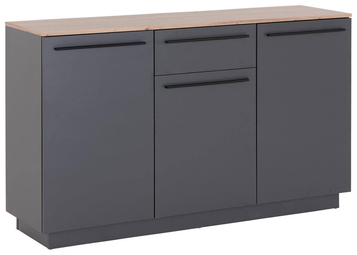 Kommode 150 cm Alaska 2, Artisan Eiche Deko - Anthrazit/Eiche Artisan, MODERN, Holzwerkstoff (150/90,9/42cm)