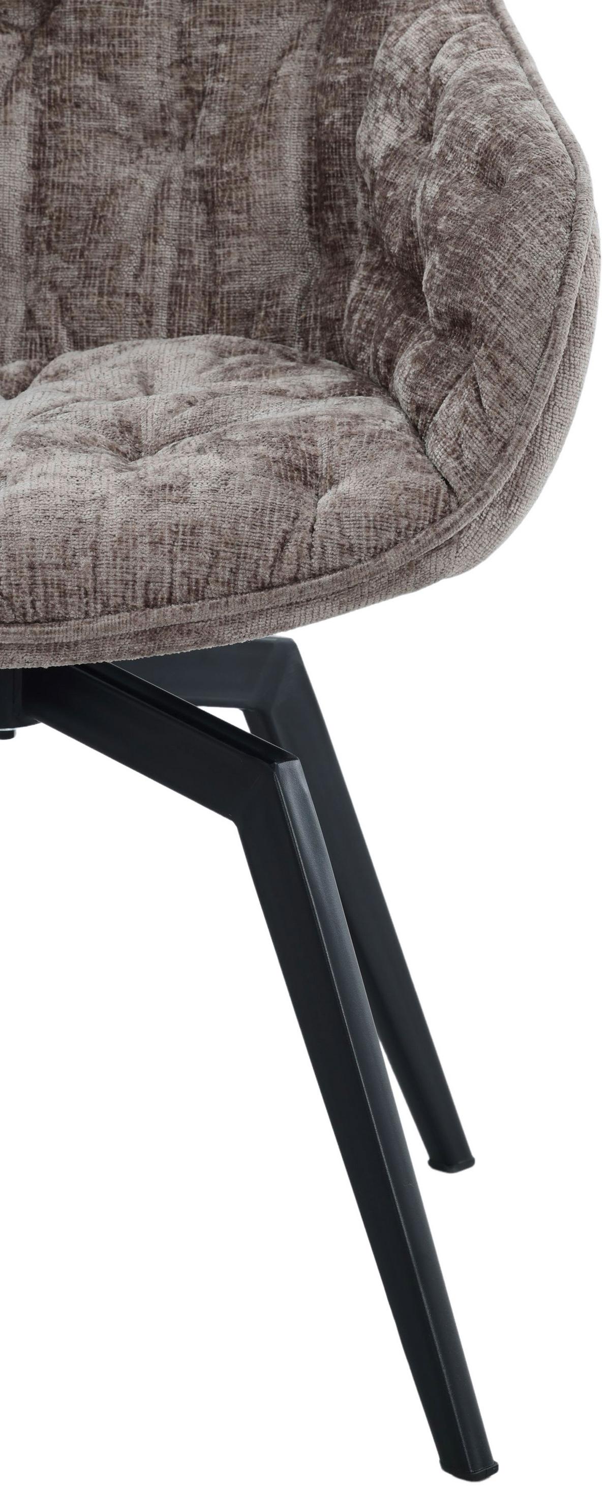 Armlehnstuhl Avegno Hellbraun/Schwarz B: 59,5 cm - Hellbraun/Schwarz, MODERN, Textil/Metall (59,5/84/63,5cm) - Livetastic
