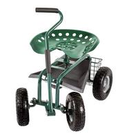 GARTENGERÄTEWAGEN MIT SITZ GRÜN - Dunkelgrün, Basics, Kunststoff/Metall (81/45/86cm) - Ambia Garden