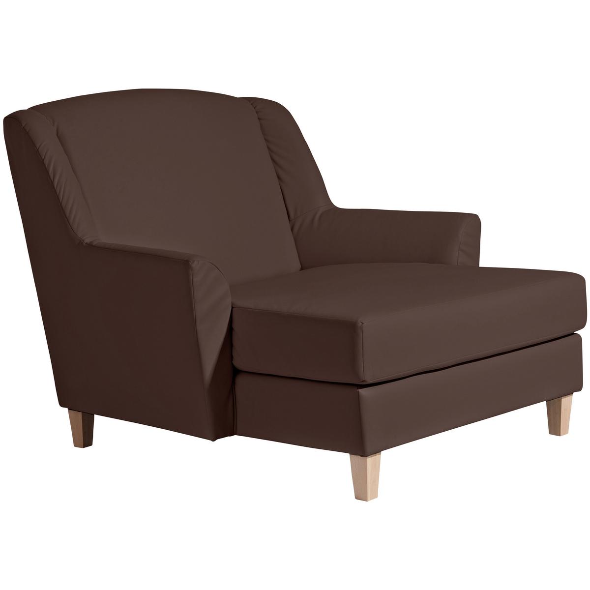 Big Sessel mit Armlehnen Judith Lederlook Braun - Naturfarben/Braun, MODERN, Textil (136/107/142cm) - Max Winzer