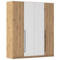 Kleiderschrank Safari B: 181 cm - Weiß/Eiche Artisan, KONVENTIONELL, Holzwerkstoff (181/229/54cm)