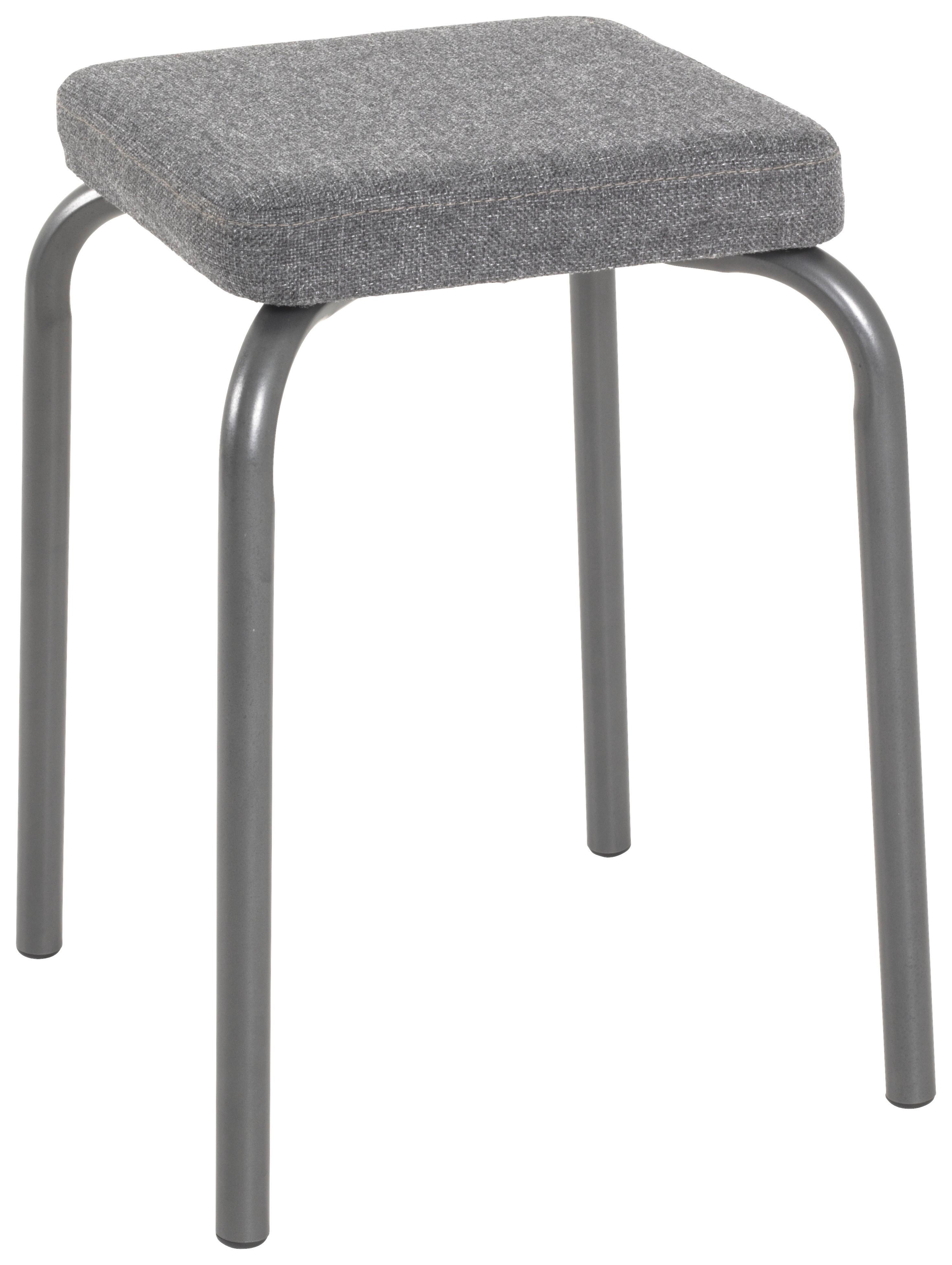 Stapelhocker Pikk Metall/ Textil Grau H: 49 cm - Anthrazit/Grau, MODERN, Textil/Metall (36/49/36cm)