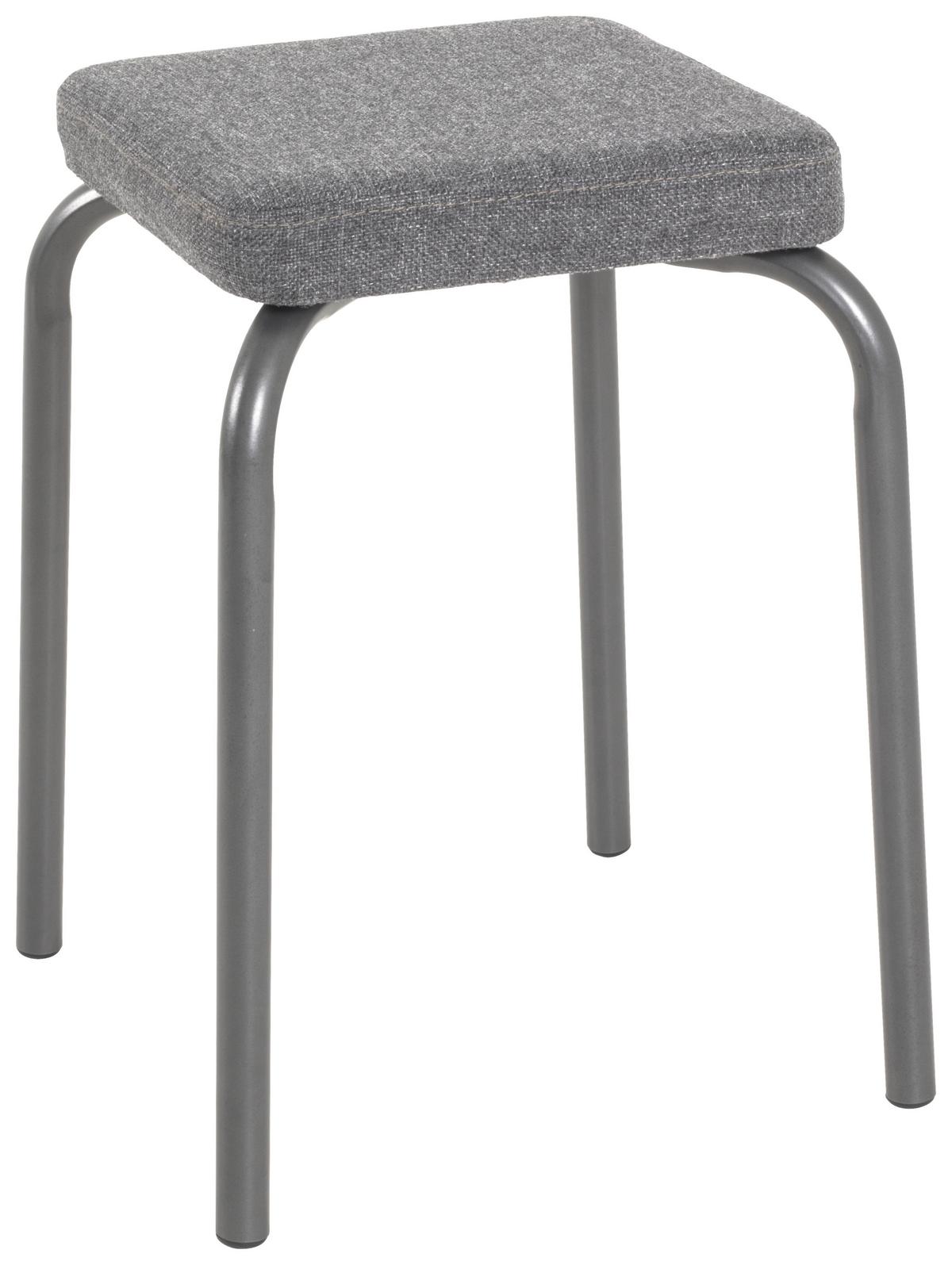 Stapelhocker Pikk Metall/ Textil Grau H: 49 cm - Anthrazit/Grau, MODERN, Textil/Metall (36/49/36cm)