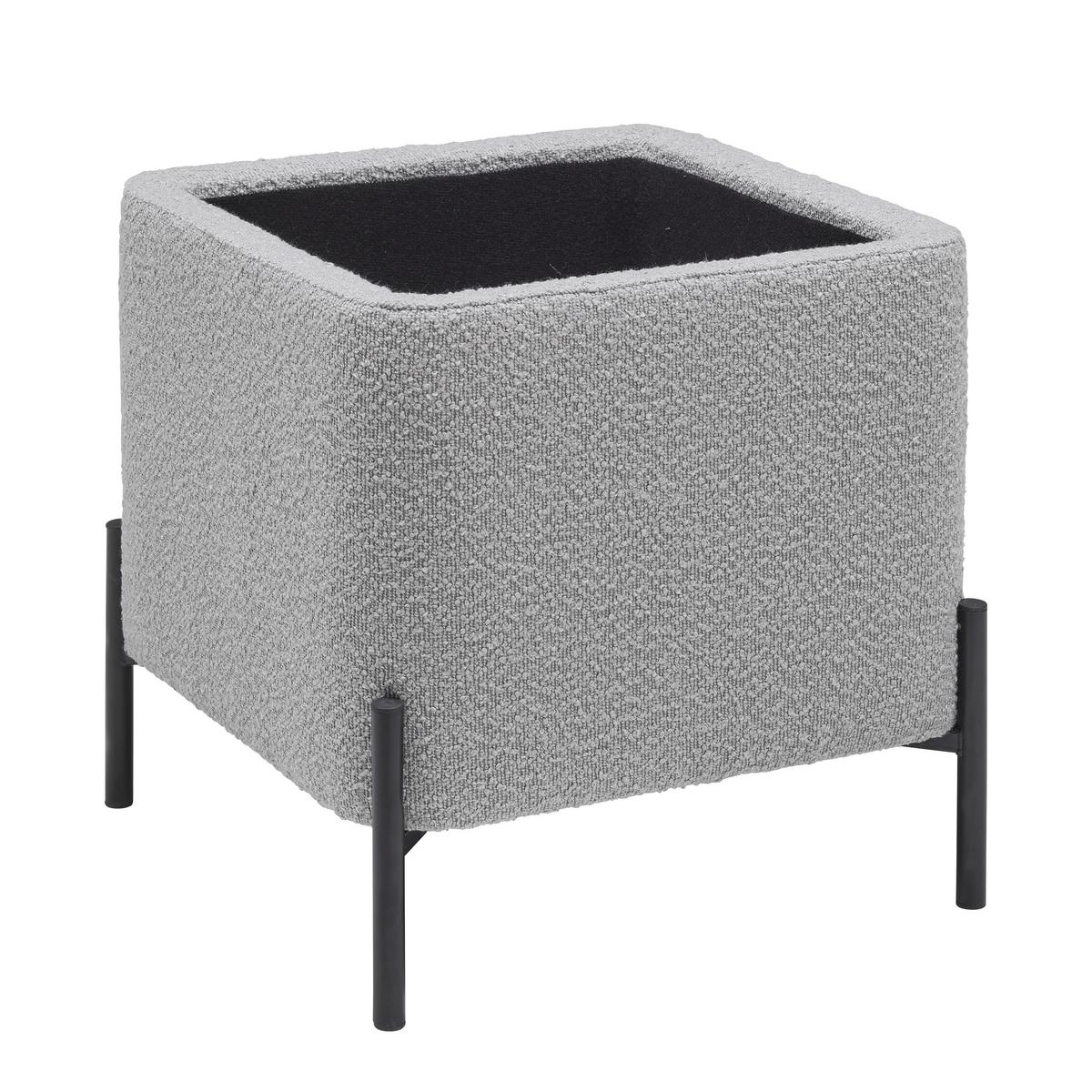 Taburet s úložným priestorom MIXO - čierna/sivá, Modern, kov/kompozitné drevo (43/50/43cm) - Mömax