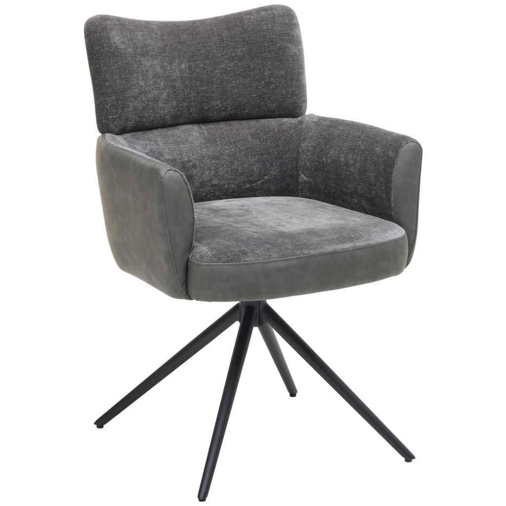 Armlehnstuhl Maja Webstoff Grau, B: 58 cm