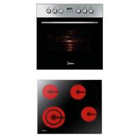 Herdset Osk 2875 Ix - Silberfarben/Schwarz, Basics, Metall (59.5/59.5/57.5cm) - Midea