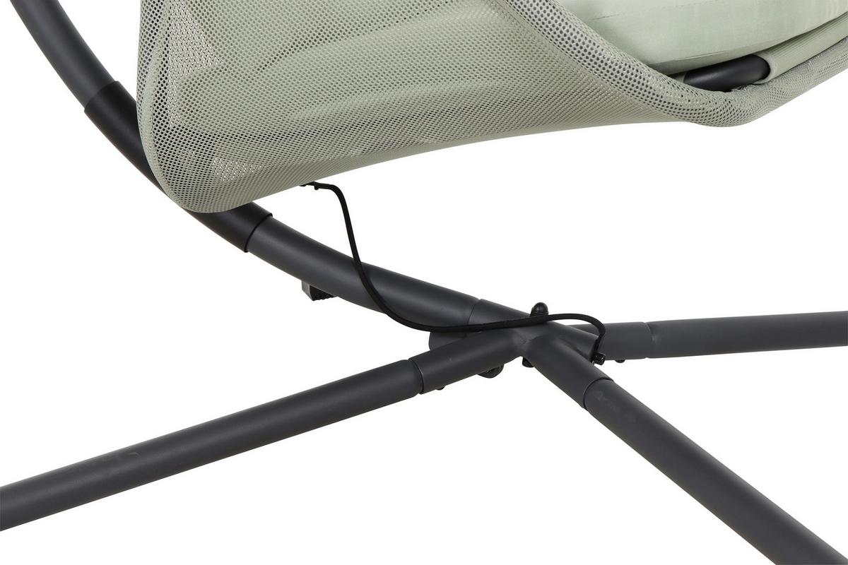 Hängesessel Mit Gestell Mit Sitz- Und Rückenkissen - Anthrazit/Grün, KONVENTIONELL, Kunststoff/Textil (123/192/102cm) - Siena Garden