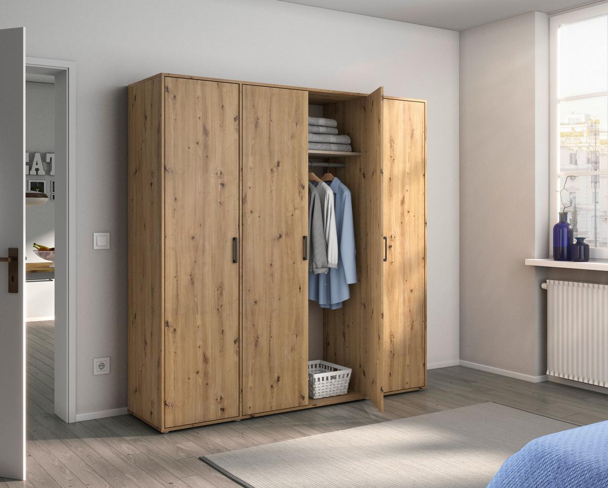 Drehtürenschrank Voyager Eiche Artisan B: 187 cm - Eiche Artisan, MODERN, Holzwerkstoff (187/194/53cm) - Rauch Möbel