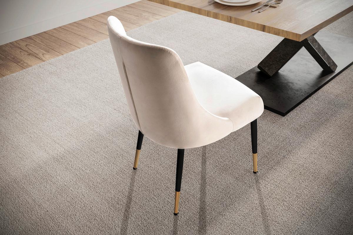 Stolička béžová/zlatá - čierna/zlatá, Design, kov/textil (49/85/56cm) - Livetastic