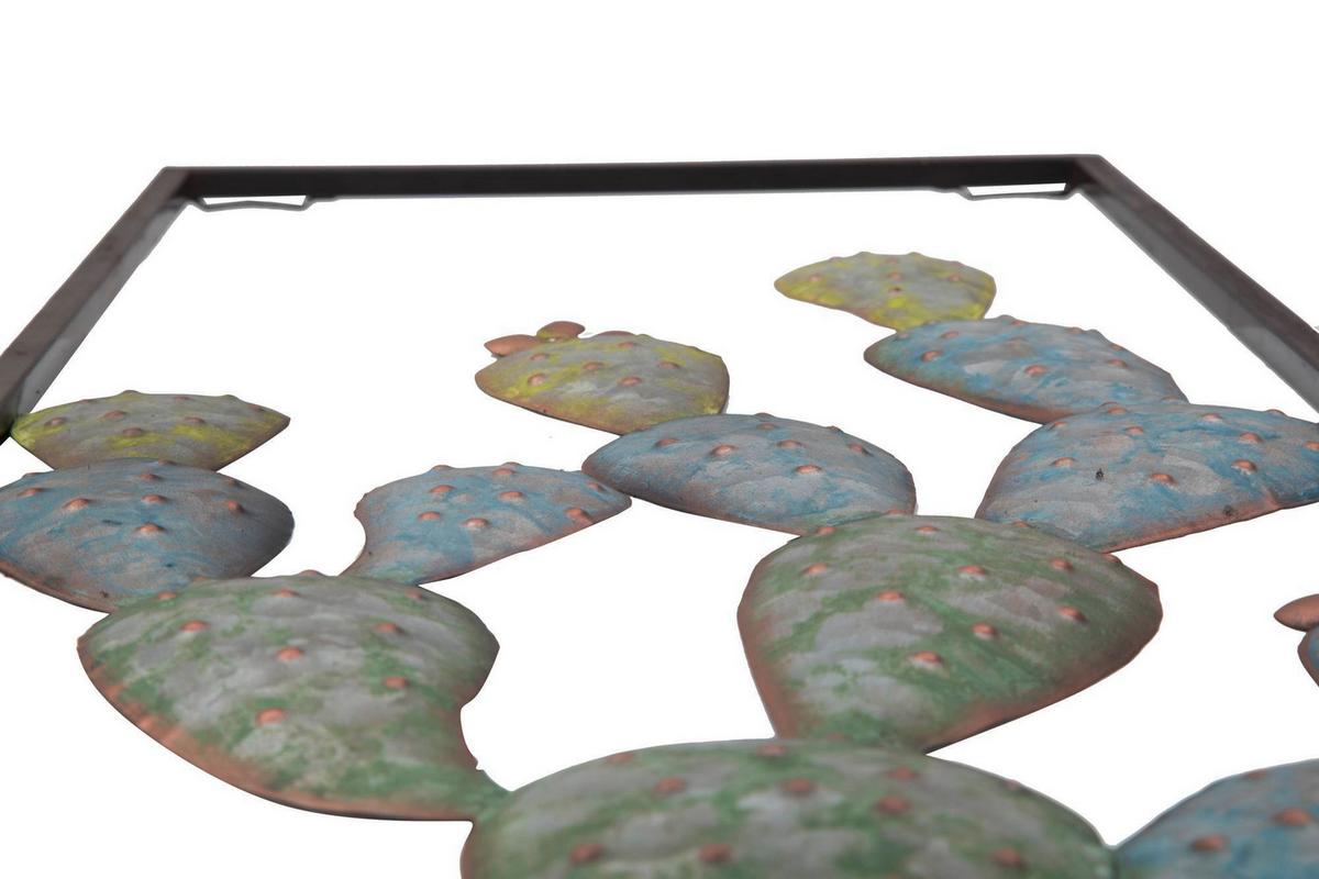 Wanddeko Cactus-Frame Grün, Hellblau B: 31 cm - Hellblau/Grün, Basics, Metall (31/90/2.5cm)