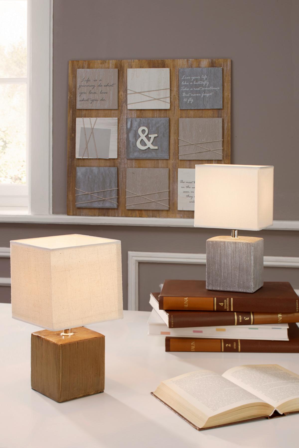 Stolová lampa Wanda V: 28,5cm, 25 Watt - tmavohnedá/béžová, Modern, textil/keramika (15,5/28,5cm) - Mömax