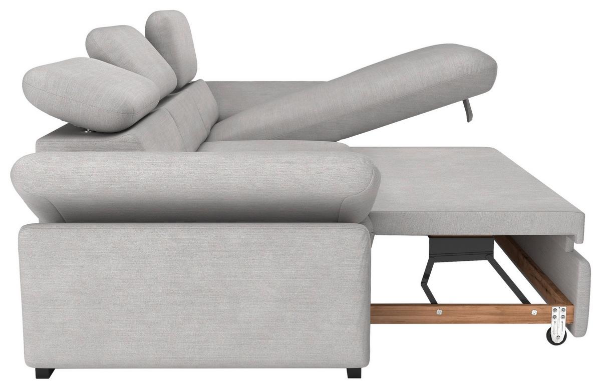 Ecksofa Lola, Hellgrau S: 250x165 Cm - Hellgrau/Schwarz, Design, Textil (250/165cm) - Livetastic