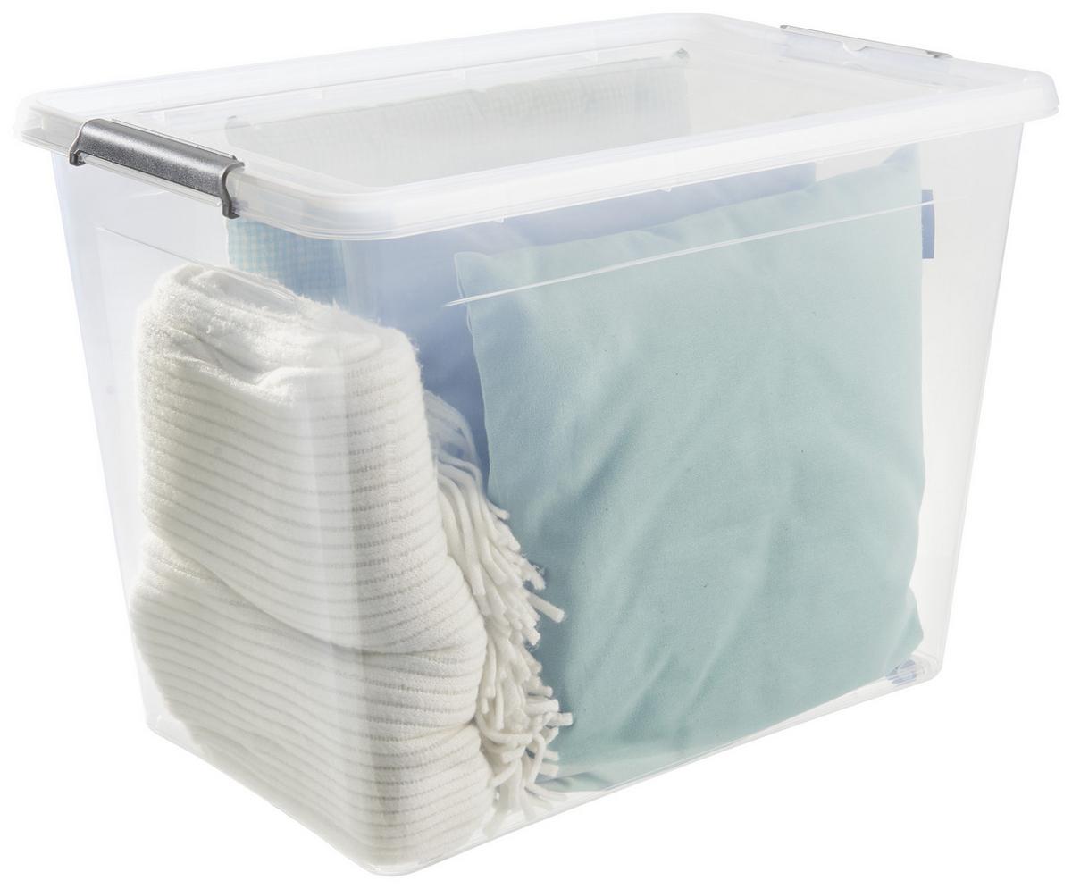Aufbewahrungsbox M. Deckel Lars 80l, 58x39x42 Cm - Transparent, Basics, Kunststoff (58/39/42cm) - Homezone