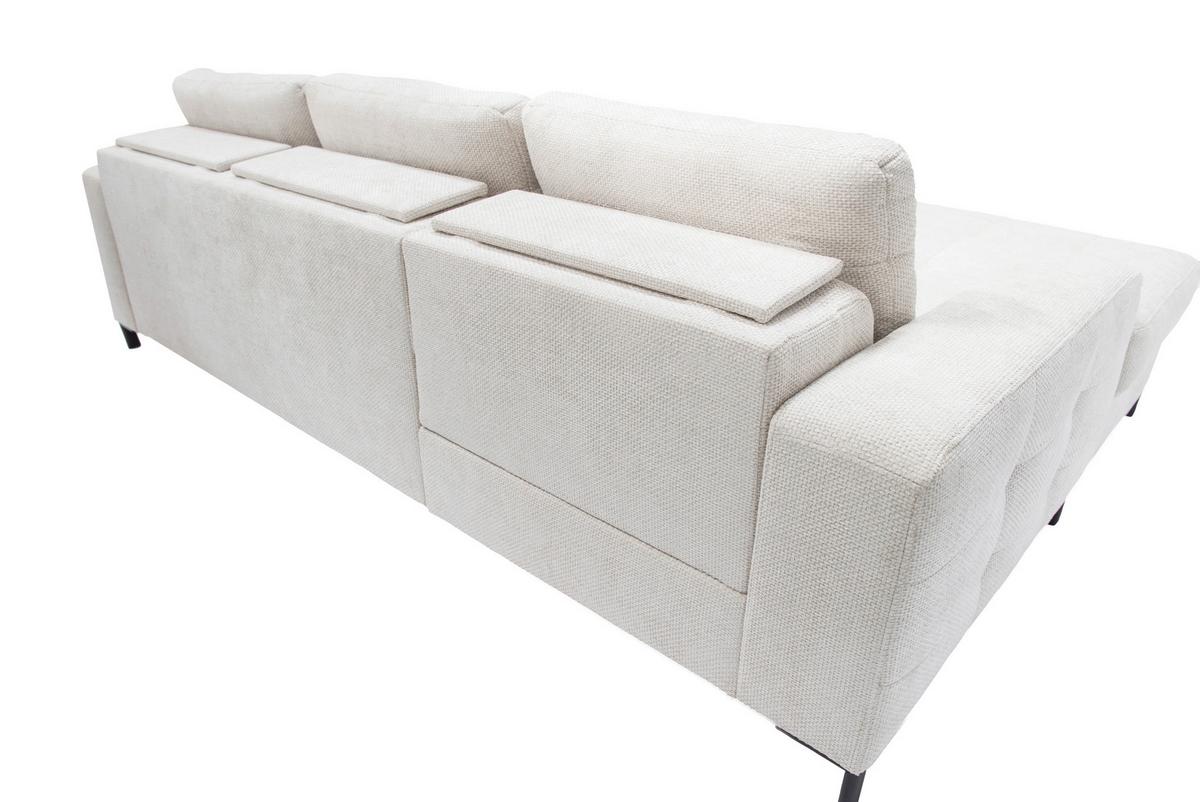 Ecksofa Bonito Beige, Schenkel: 176x255 cm - Beige/Schwarz, Design, Textil (176/260cm) - Livetastic