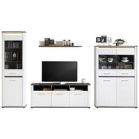 Wohnkombination Modern 4 Tlg. Mit Led Alassio 1, Weiß - MODERN (327/200/40,5cm) - Luca Bessoni