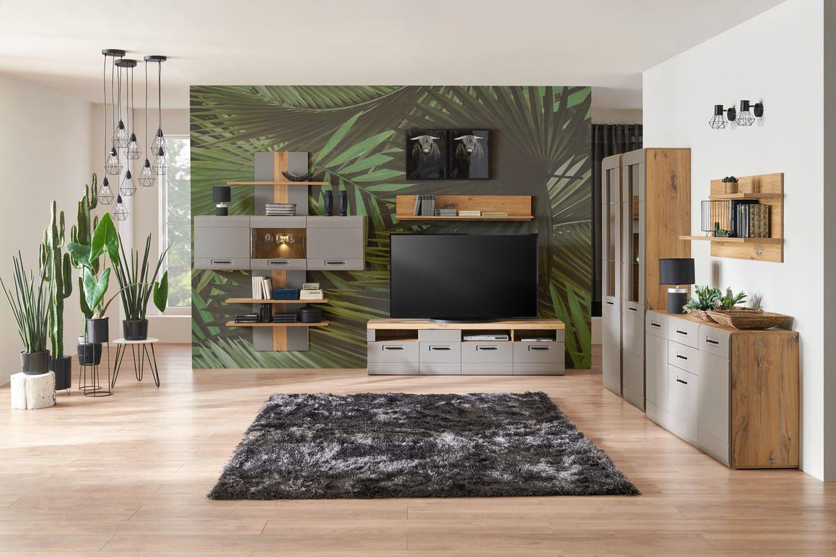 KOMODA POD TELEVIZI AURIS - šedá, Moderní, kompozitní dřevo/plast (190/49,5/49,6cm) - Luca Bessoni