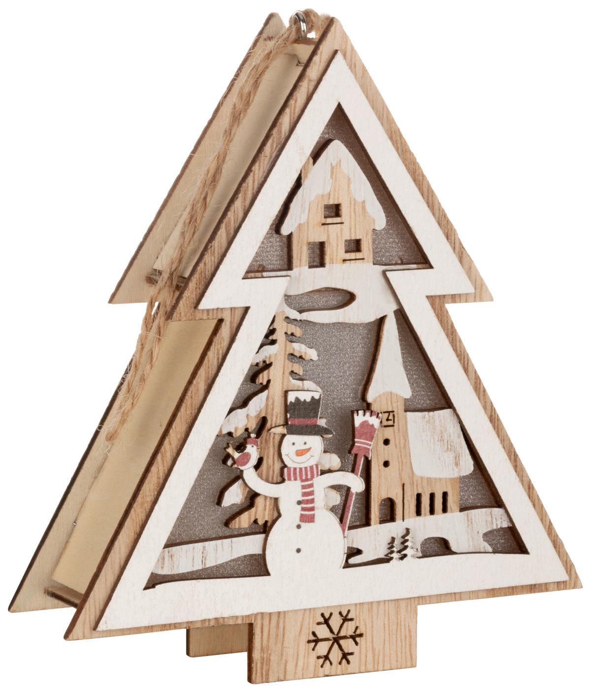 LED-Dekoleuchte Tree - Rot/Schwarz, MODERN, Holz/Kunststoff (11,2/13/3,5cm) - James Wood