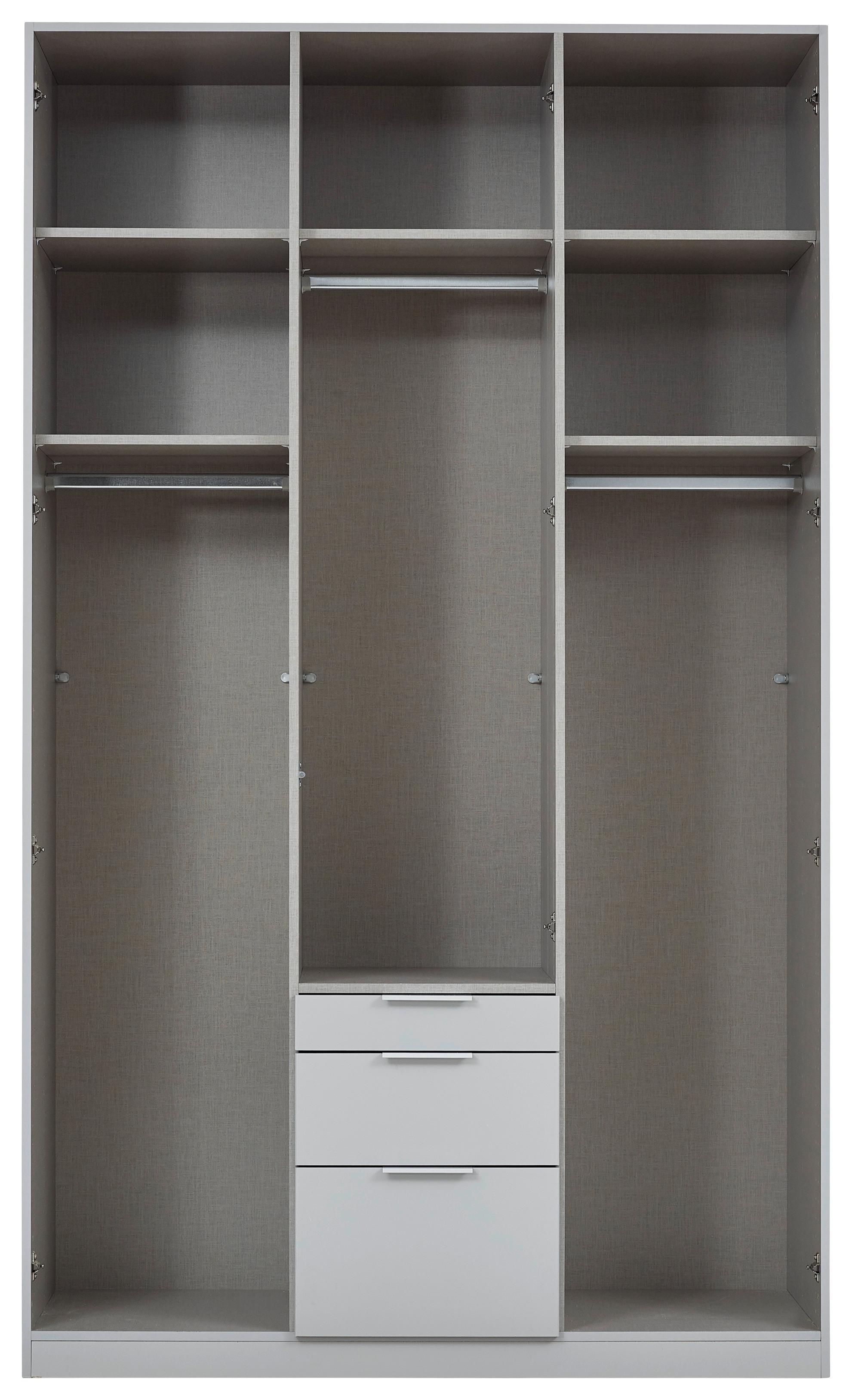 Drehtürenschrank Mit Spiegel 136 Cm Alabama Extra Hellgrau - Silberfarben/Hellgrau, MODERN, Holzwerkstoff (136/229/54cm)