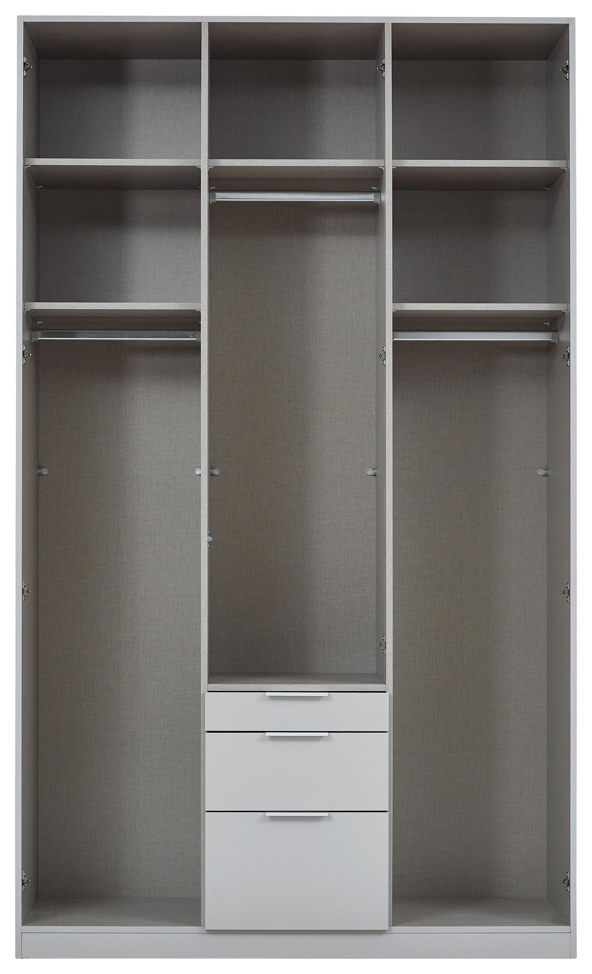 Drehtürenschrank Alabama-Super mit Laden, Champagner, B:136cm - Champagner/Eichefarben, Trend, Holzwerkstoff (136/229/54cm)