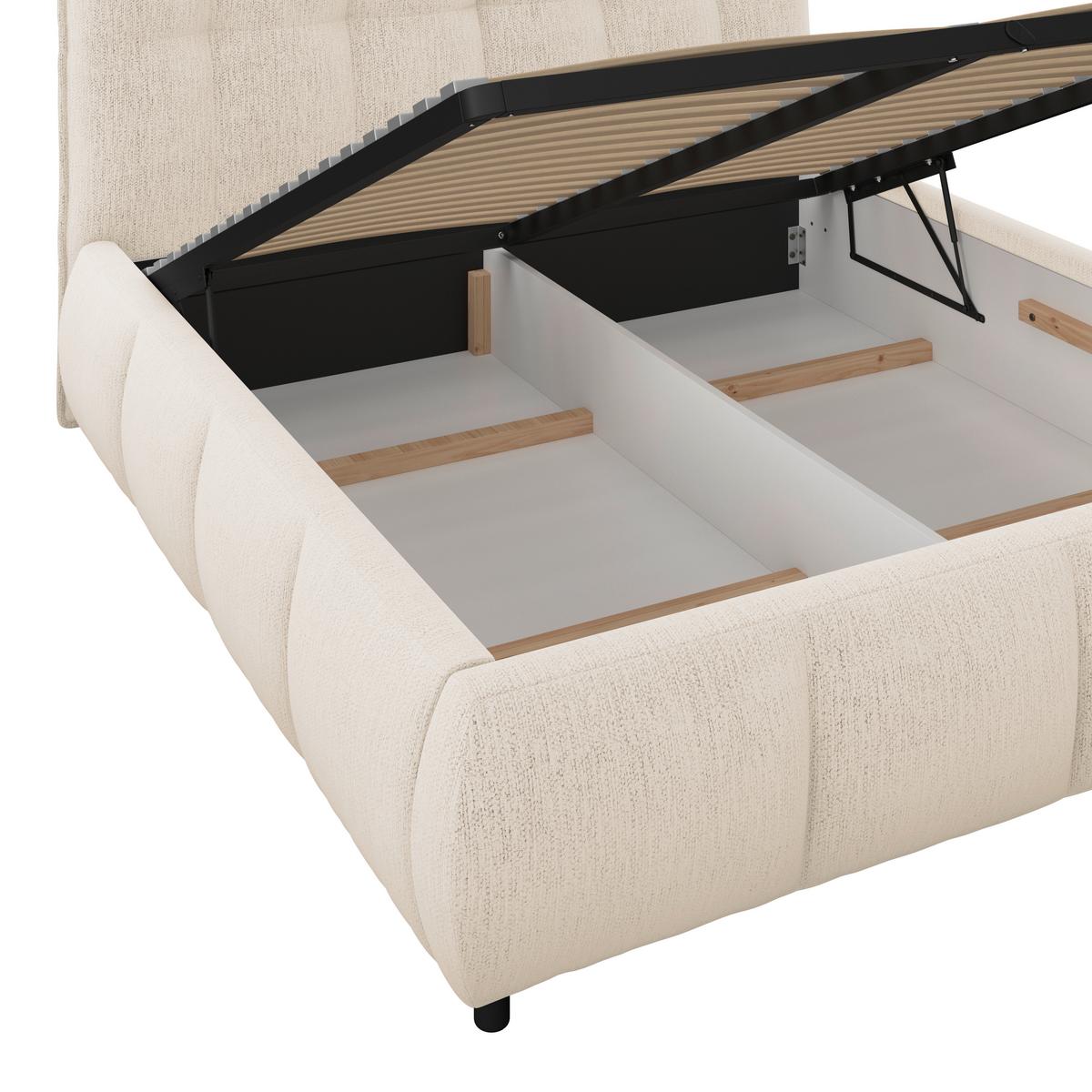 Polsterbett Limo Beige 140x200 cm - Beige/Schwarz, KONVENTIONELL, Holz/Holzwerkstoff (140/200cm) - James Wood