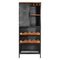 Barschrank Montana B: 72 Cm Schwarz - Schwarz/Braun, LIFESTYLE, Holz/Metall (72/183/42cm) - MID.YOU