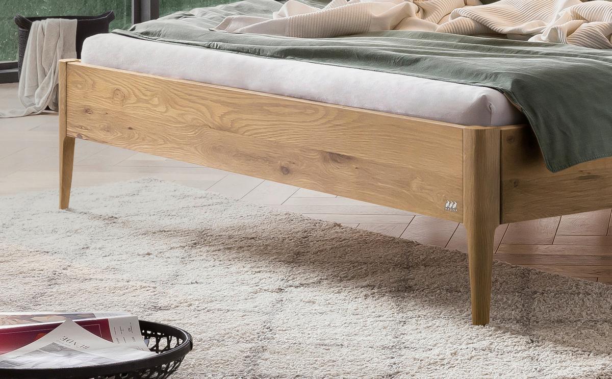 Bett Varese Wildeiche Lf: 140x200 Cm - Wildeiche/Dunkelgrau, MODERN, Holz/Textil (140/200cm) - Hasena