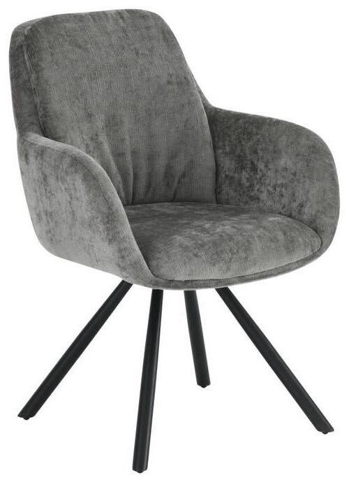 Armlehnstuhl Bela - Schwarz/Grau, LIFESTYLE, Holz/Textil (62/88/66cm) - MID.YOU